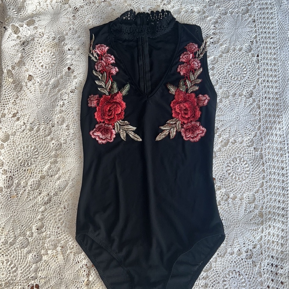 Embroidered Bodysuit